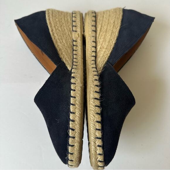 Verbenas Mamen Serraje Espadrilles size EU 39 Marine Blue Tan Wedges - Picture 5 of 13